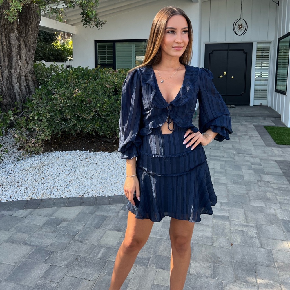 Finders Keepers Soraya Navy Blue Mini Dress Size XS